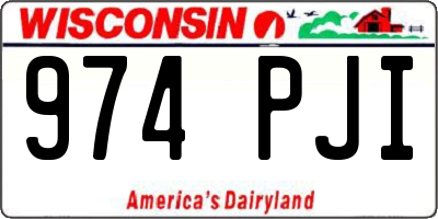 WI license plate 974PJI