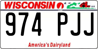 WI license plate 974PJJ