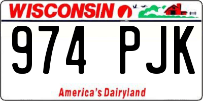 WI license plate 974PJK