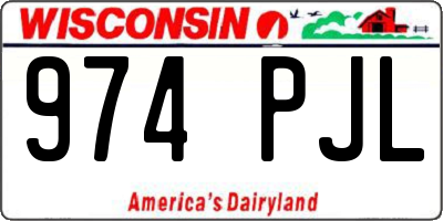 WI license plate 974PJL