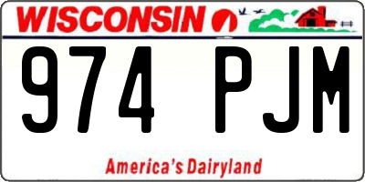 WI license plate 974PJM