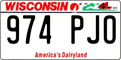 WI license plate 974PJO