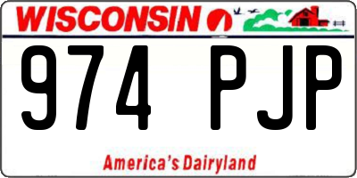 WI license plate 974PJP