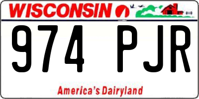 WI license plate 974PJR