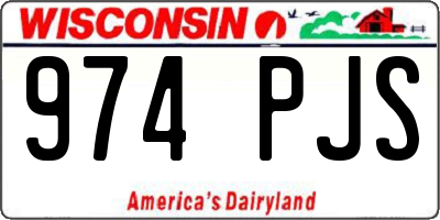 WI license plate 974PJS