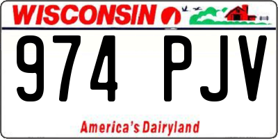 WI license plate 974PJV