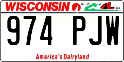 WI license plate 974PJW