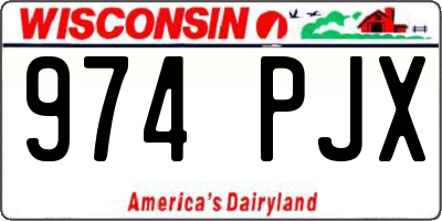 WI license plate 974PJX
