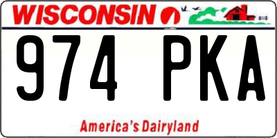 WI license plate 974PKA