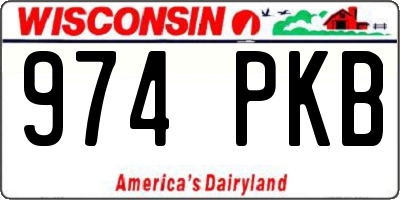 WI license plate 974PKB