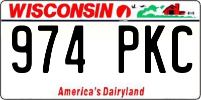 WI license plate 974PKC