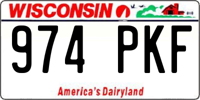 WI license plate 974PKF