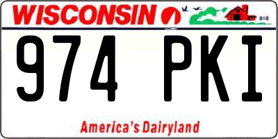 WI license plate 974PKI