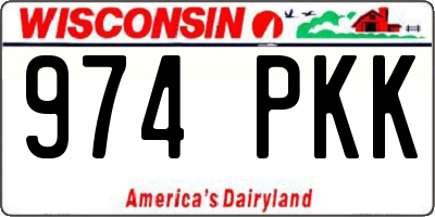 WI license plate 974PKK