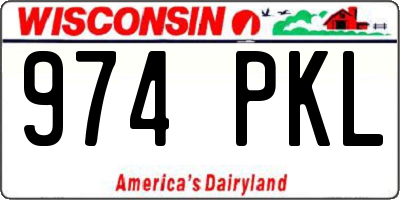 WI license plate 974PKL