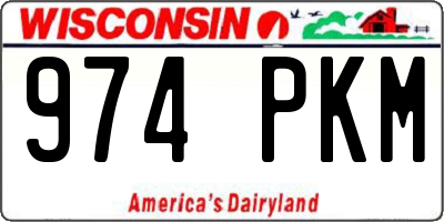 WI license plate 974PKM
