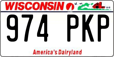 WI license plate 974PKP