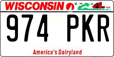 WI license plate 974PKR