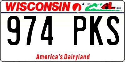 WI license plate 974PKS