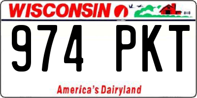 WI license plate 974PKT