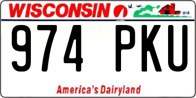 WI license plate 974PKU
