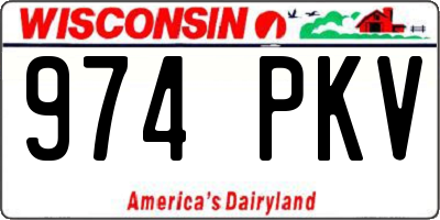 WI license plate 974PKV