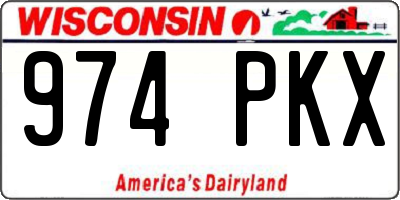 WI license plate 974PKX