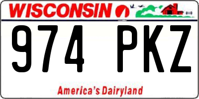 WI license plate 974PKZ