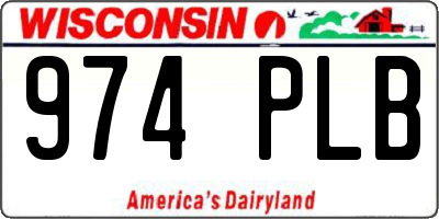 WI license plate 974PLB