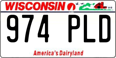 WI license plate 974PLD