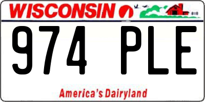WI license plate 974PLE