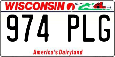 WI license plate 974PLG