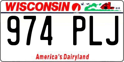 WI license plate 974PLJ