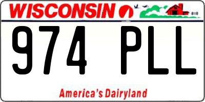 WI license plate 974PLL