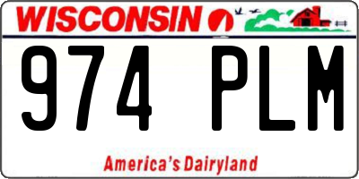 WI license plate 974PLM