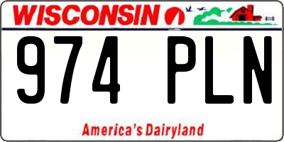 WI license plate 974PLN