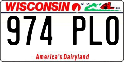 WI license plate 974PLO