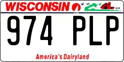 WI license plate 974PLP