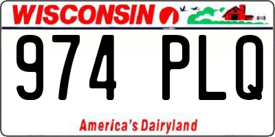 WI license plate 974PLQ