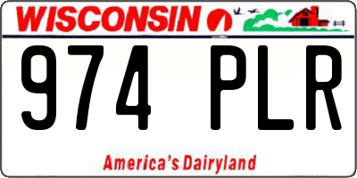 WI license plate 974PLR