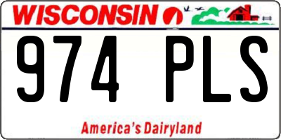 WI license plate 974PLS