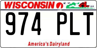 WI license plate 974PLT