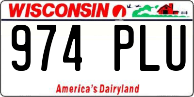 WI license plate 974PLU