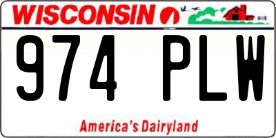 WI license plate 974PLW