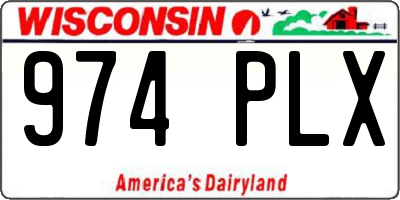 WI license plate 974PLX