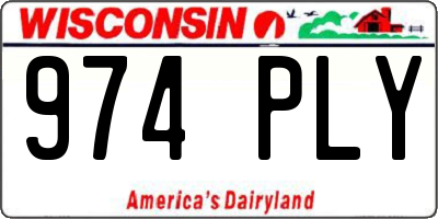 WI license plate 974PLY