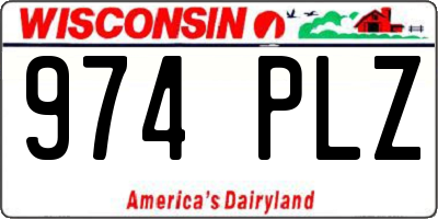 WI license plate 974PLZ