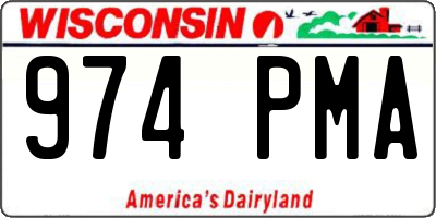 WI license plate 974PMA