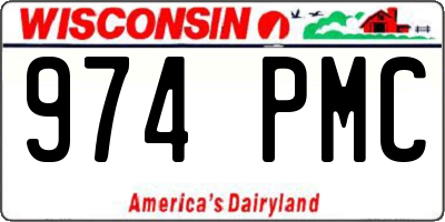 WI license plate 974PMC