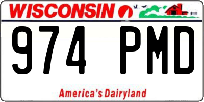 WI license plate 974PMD